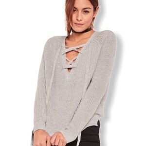 Missguided SZ 8 lace up knit jumper/sweater